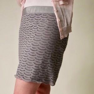 J.Crew fan eyelet mini skirt with scalloped detail NEW! gray slate cotton Size 6